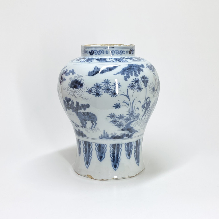 Delft - Deux potiches à décor aux chinois - Fin du XVIIe siècle