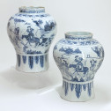 Delft - Deux potiches à décor aux chinois - Fin du XVIIe siècle