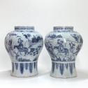 Delft - Deux potiches à décor aux chinois - Fin du XVIIe siècle