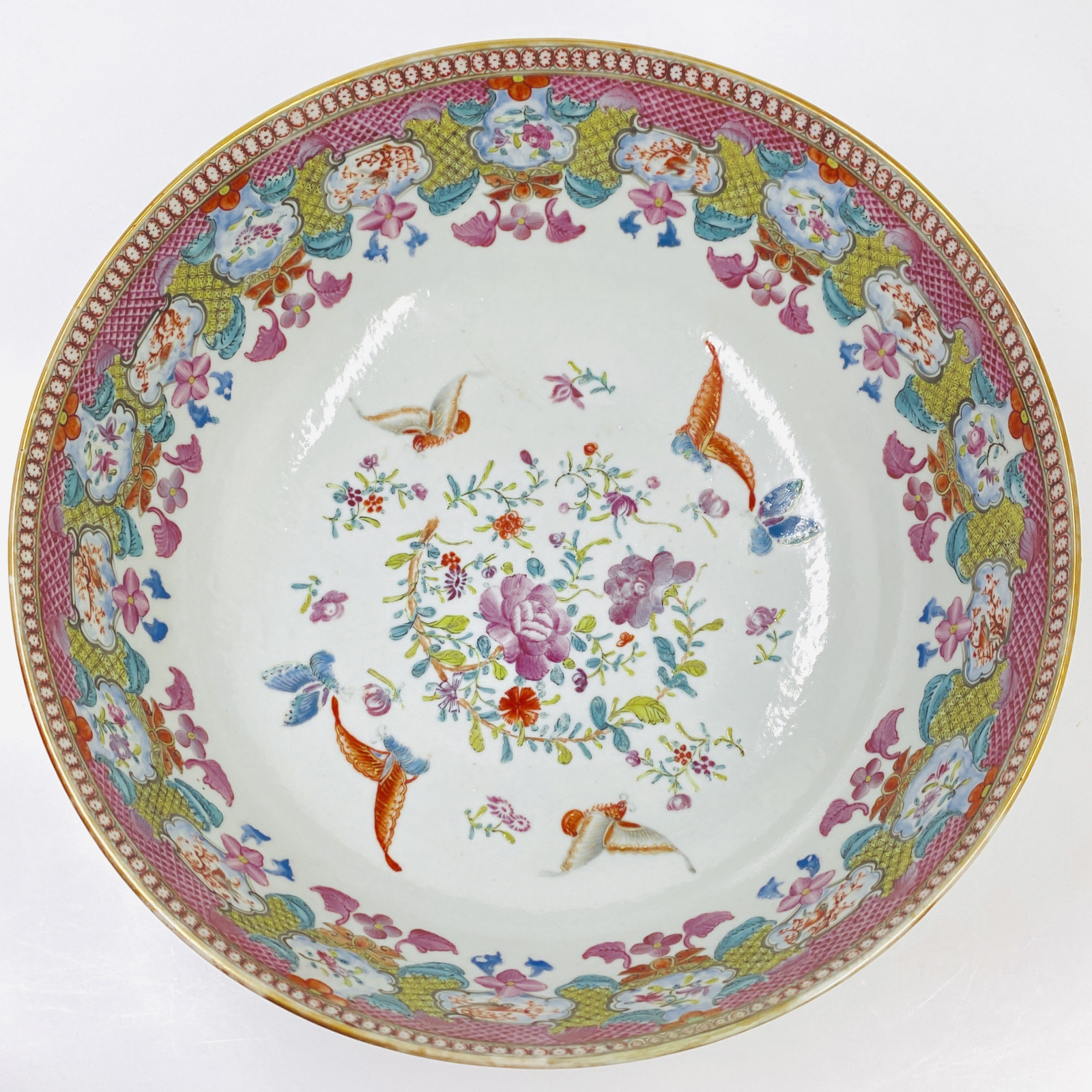 Chine - Bol à punch en porcelaine de la compagnies des Indes - Époque Qianlong 1736 - 1795