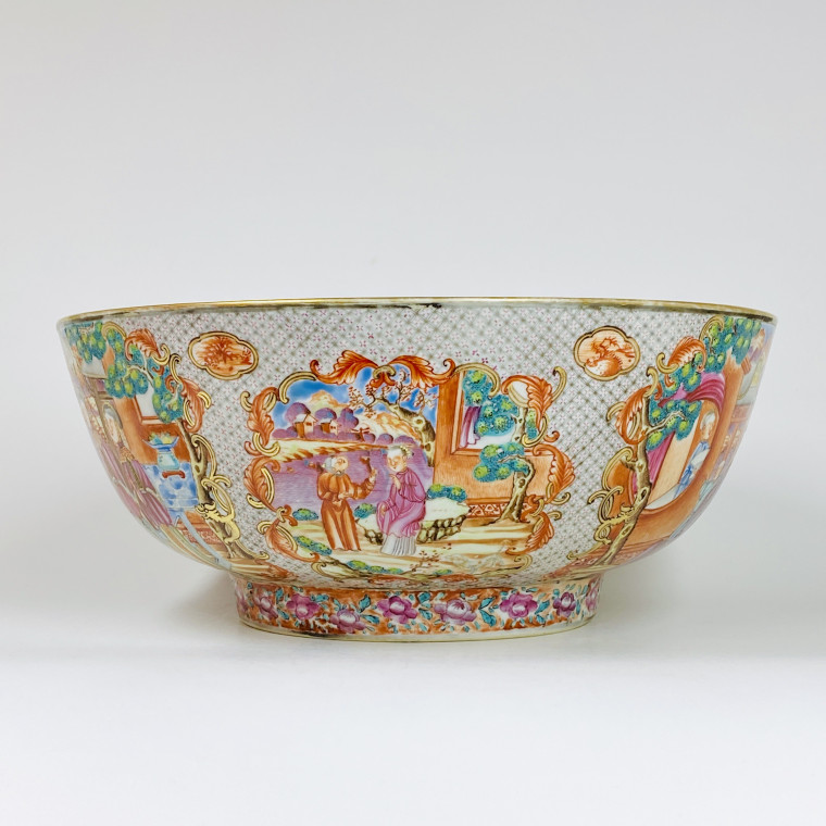 Chine - Bol à punch en porcelaine de la compagnies des Indes - Époque Qianlong 1736 - 1795