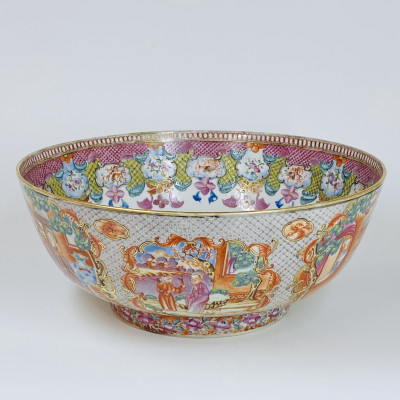 Chine - Bol à punch en porcelaine de la compagnies des Indes - Époque Qianlong 1736 - 1795