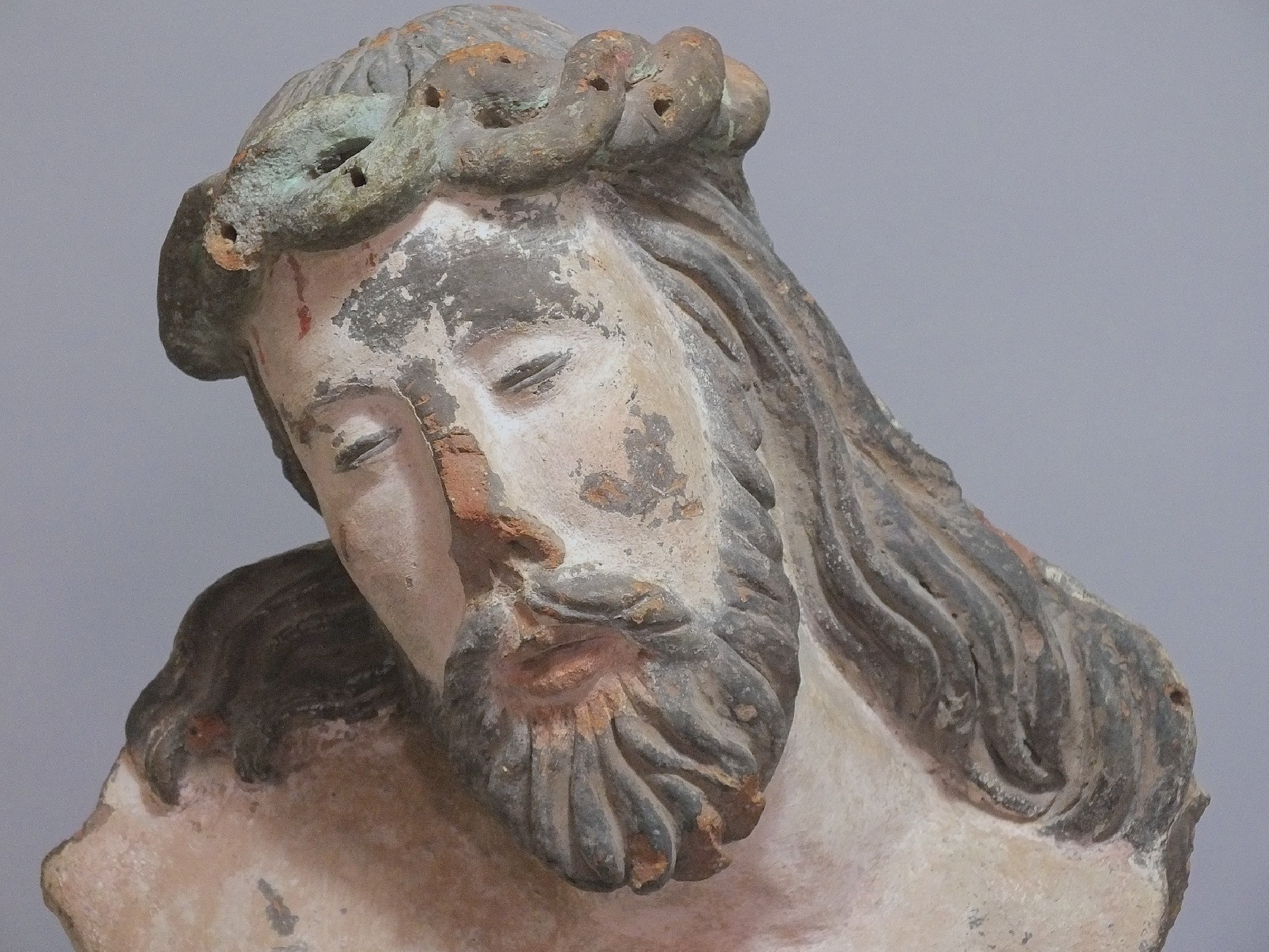 Christ en terre cuite polychrome - XVIe Siècle