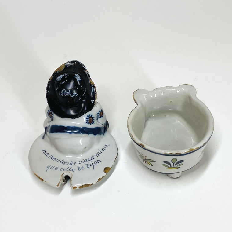 Rare earthenware mustard pot from Lille - Eighteenth century